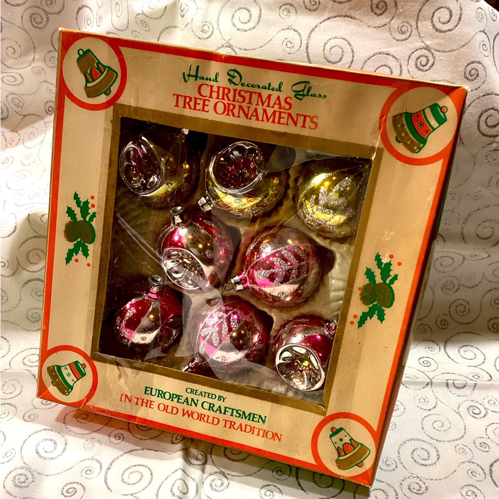 Vintage glass Christmas ornaments